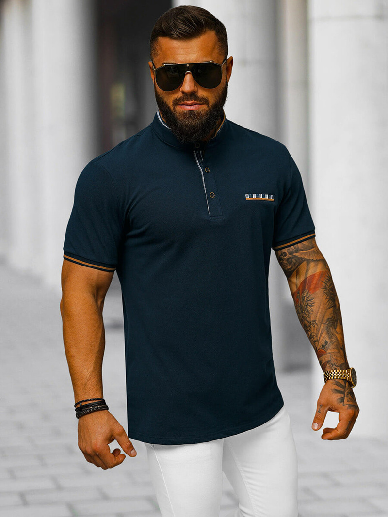 Футболка Поло Чоловіча Tемно-Cиня OZONEE O/DA799