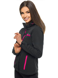 Kurtka softshell damska z kapturem czarna OZONEE JS/HH028/1