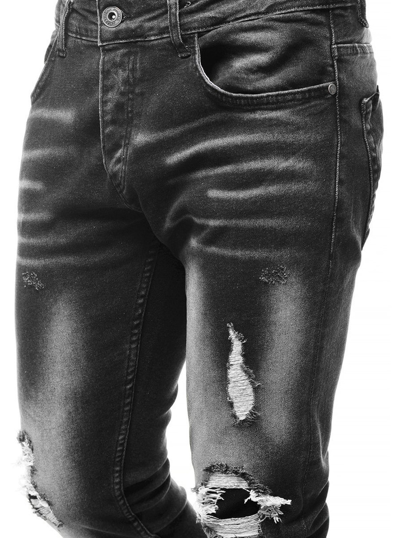 Spodnie męskie jeans czarne OZONEE O/B5678/1