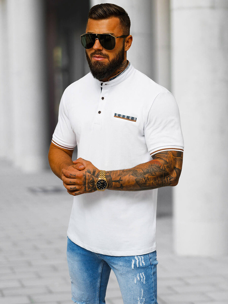 Футболка Поло Чоловіча Бiла OZONEE O/DA799