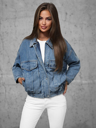 Kurtka damska jeansowa niebieska OZONEE O/Z02