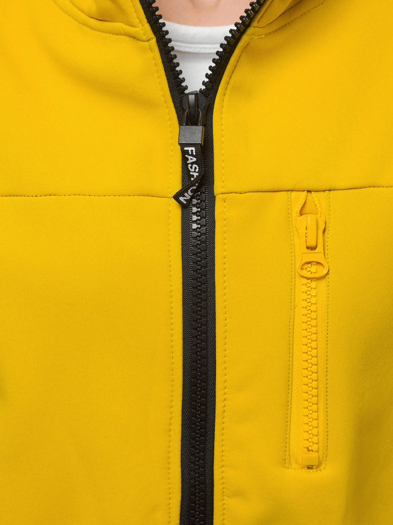 Kurtka softshell damska z kapturem żółta OZONEE JS/KSW6007