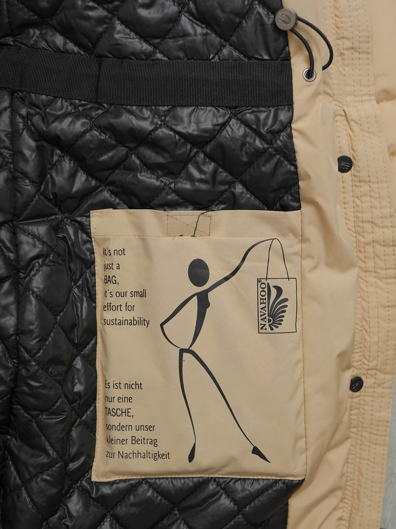 Kurtka zimowa damska długa pikowana beżowa OZONEE O/W377Z