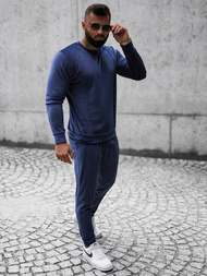 Komplet dresowy męski welurowy granatowy OZONEE O/12129