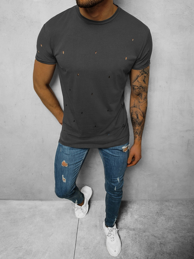 T-Shirt męski grafitowy OZONEE NB/3009