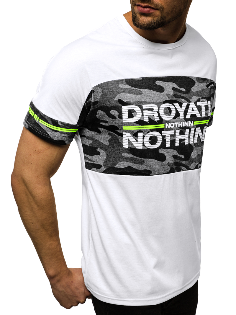 T-Shirt męski biały OZONEE JS/SS10976