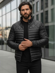 Kurtka męska pikowana czarna OZONEE JS/16M9328/392BZ