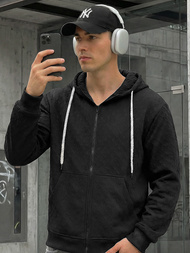 Bluza z kapturem męska czarna OZONEE O/G3066