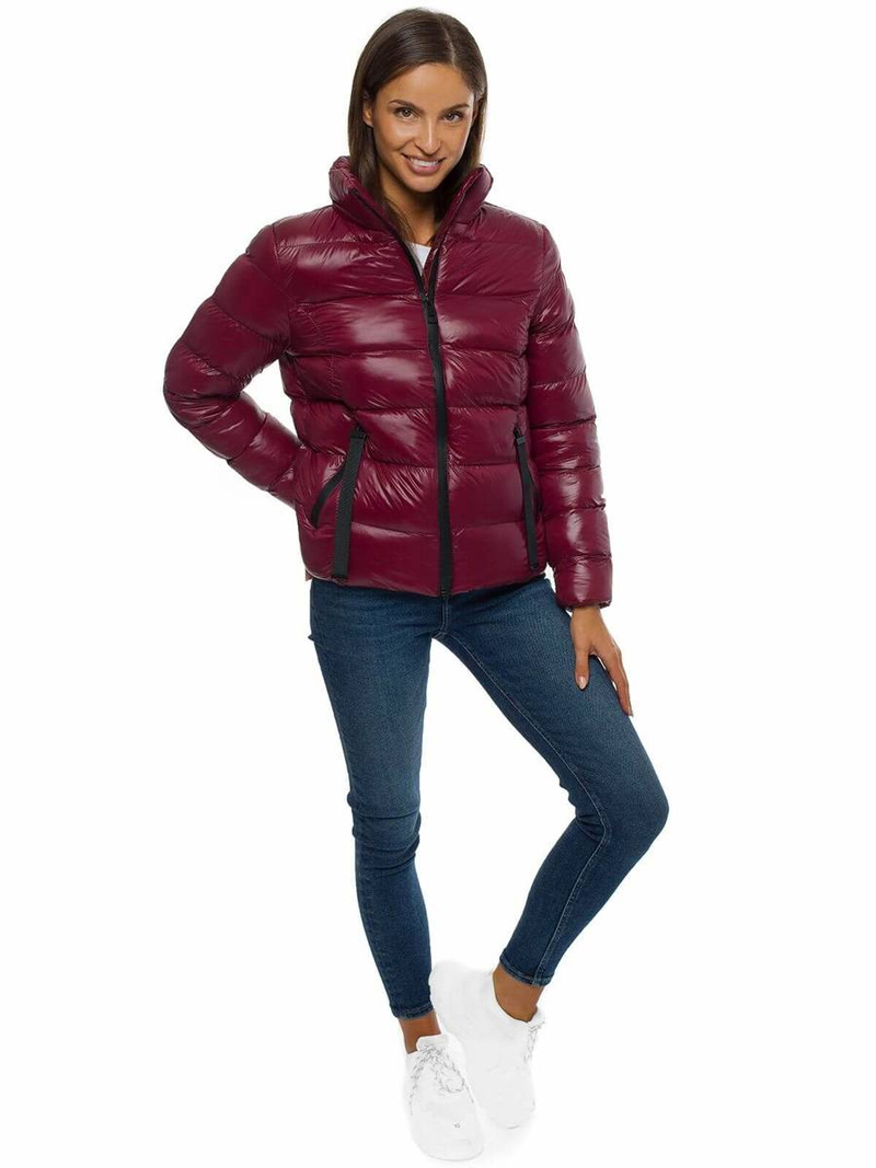 Kurtka pikowana damska bordowa OZONEE JS/M23061/7