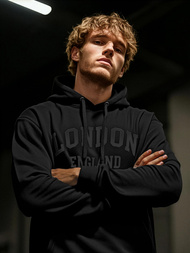 Bluza z kapturem męska czarna OZONEE JS/8B1986/3