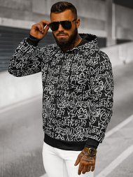 Bluza męska z kapturem rozpinana czarna OZONEE JS/8B1183/3