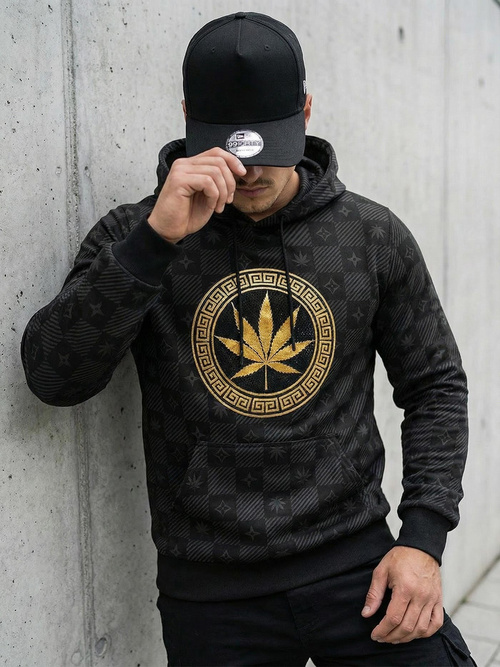 Bluza z kapturem męska czarna OZONEE O/B265Z