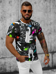 T-shirt męski czarny OZONEE JS/8T967