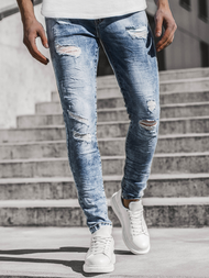 Spodnie męskie jeans niebieskie OZONEE T/6602