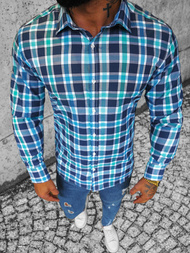 Koszula męska w kratę kolorowa OZONEE O/1122Z