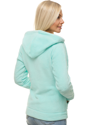 Bluza damska rozpinana z kapturem miętowa OZONEE JS/HH004/18