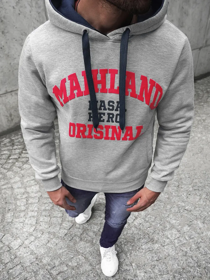 Bluza z kapturem męska szara OZONEE JS/Y10051