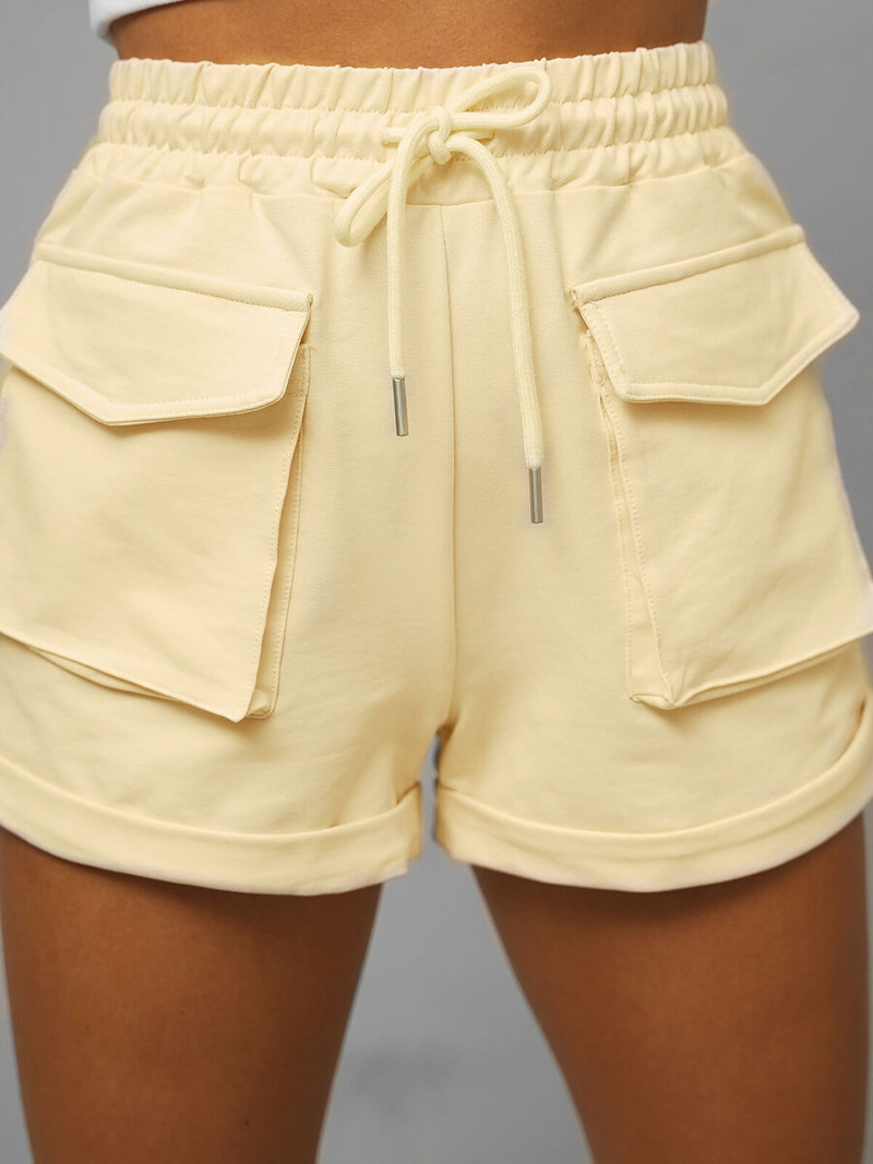 Spodenki dresowe damskie cargo ecru OZONEE O/GG23560