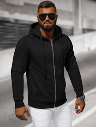 Bluza męska z kapturem rozpinana czarna OZONEE NB/MF2003