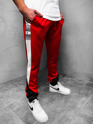 Spodnie dresowe męskie czerwone OZONEE JS/AM118Z