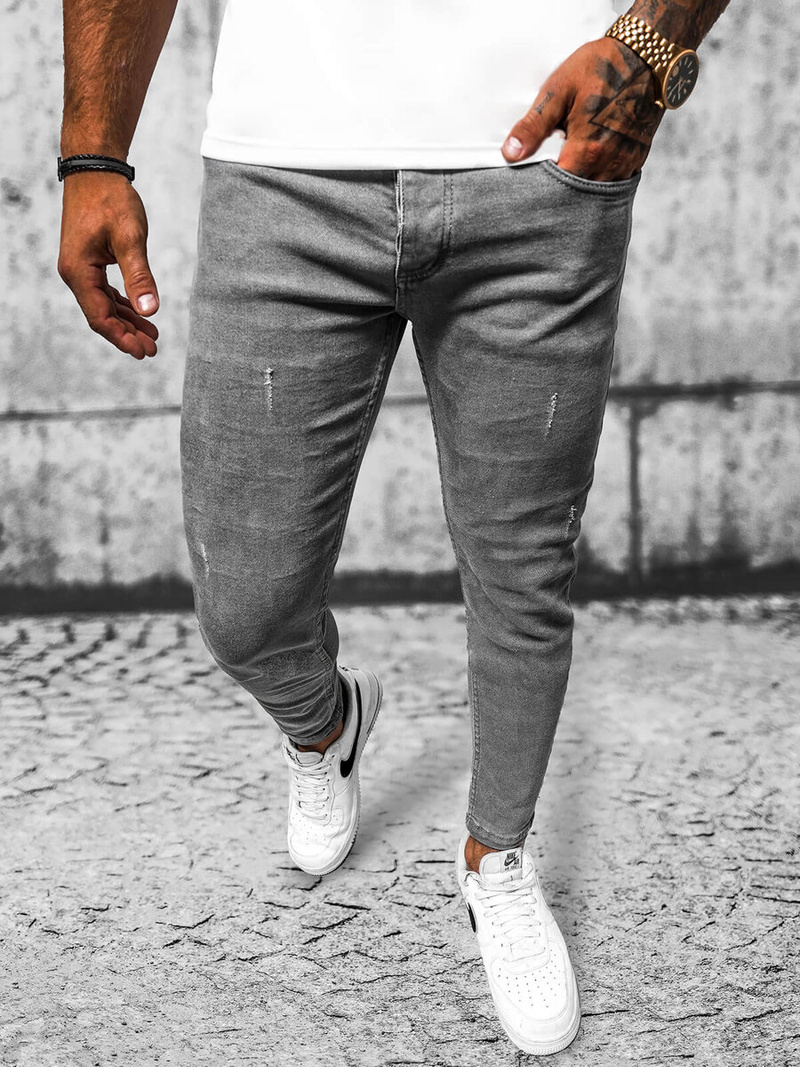 Spodnie jeansowe męskie szare OZONEE E/6551/01