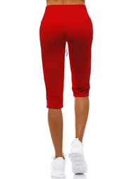 Spodnie dresowe krótkie damskie czerwone OZONEE JS/1021/B5