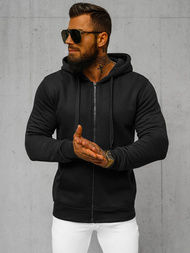 Bluza męska z kapturem rozpinana czarna OZONEE JS/2008Z