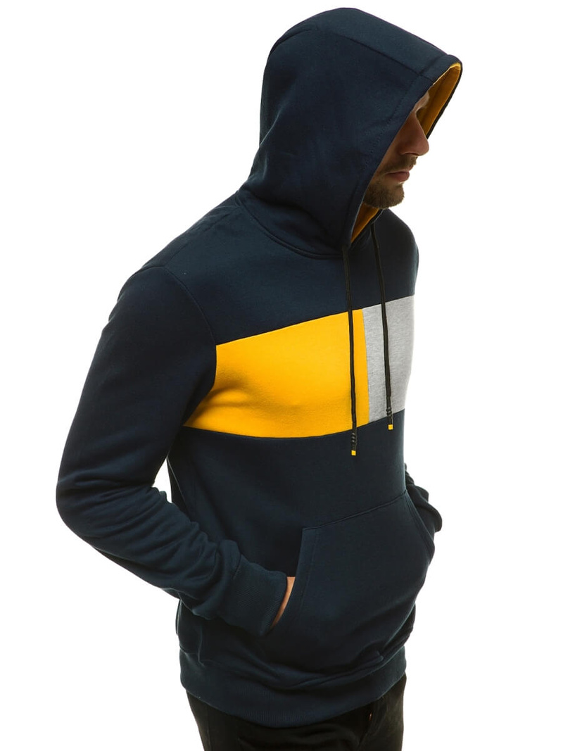 Bluza z kapturem męska granatowa OZONEE JS/KS2171