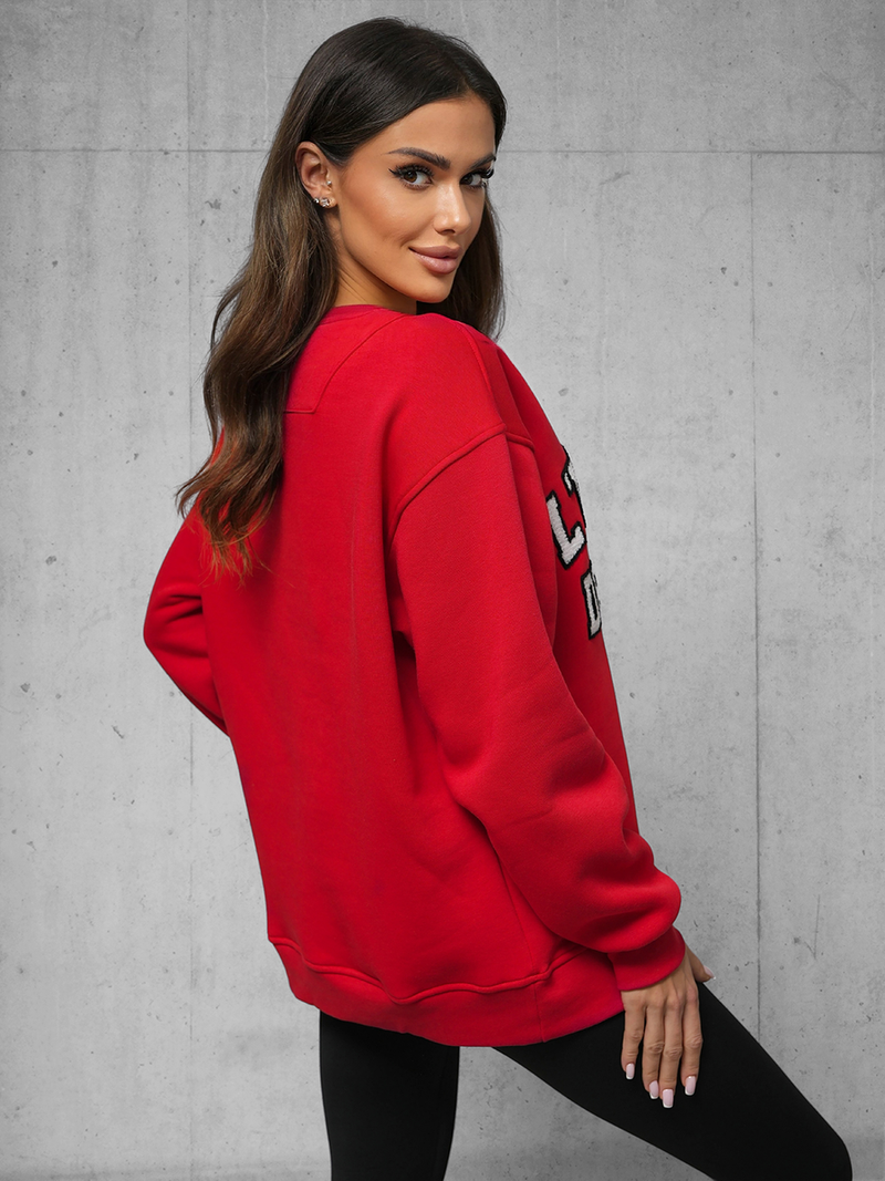 Bluza oversize czerwona OZONEE O/SWE23055