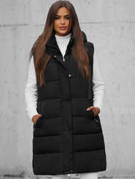 Стьобаний жіночий жилет чорний OZONEE O/81276Z