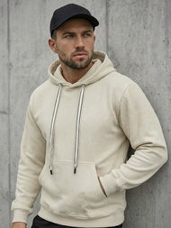 Bluza z kapturem męska ecru OZONEE O/G3065