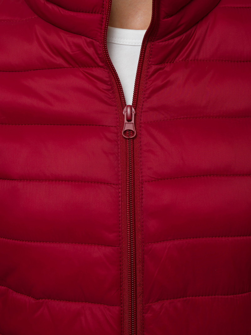 Kurtka przejściowa damska pikowana bordowa OZONEE JS/20311