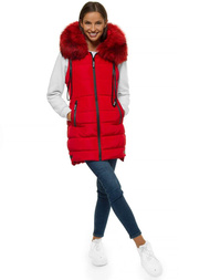 Стьобаний жіночий жилет червоний OZONEE O/M205/4