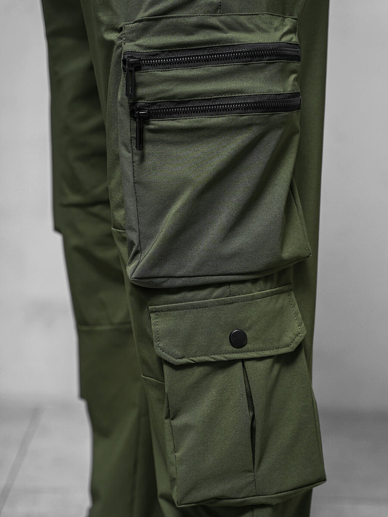 Spodnie męskie cargo wide leg khaki OZONEE O/PS5527