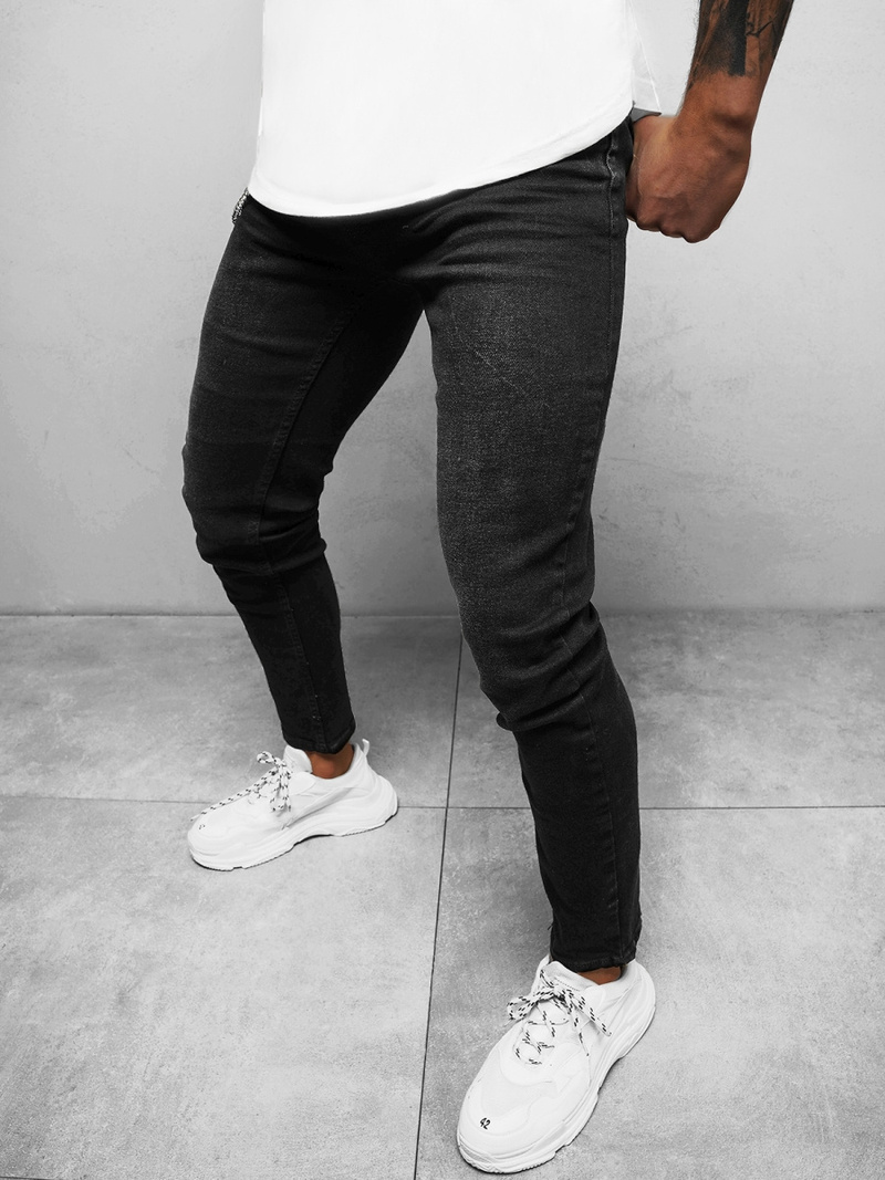 Spodnie jeansowe męskie czarne OZONEE O/WE1005