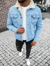 Kurtka męska jeans jasnoniebieska OZONEE BN/7274