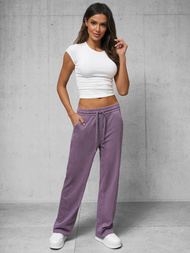 Spodnie jeansowe damskie wide leg fioletowe OZONEE O/330098
