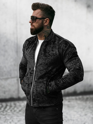 Bluza męska welurowa czarna OZONEE O/D8120