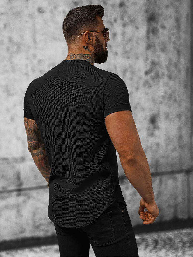 T-Shirt męski czarny OZONEE O/P1131