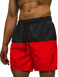 Spodenki kąpielowe męskie czarno-czerwone OZONEE JS/HM058