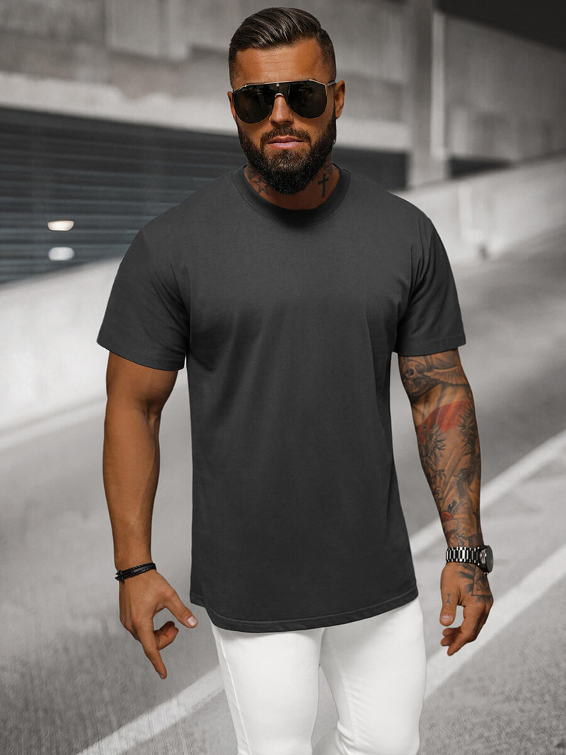T-shirt męski oversize grafitowy OZONEE NB/MT3098
