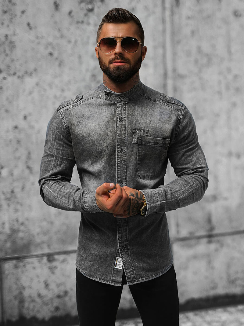 Чоловіча джинсова сорочка ciра OZONEE NB/MC704NZ