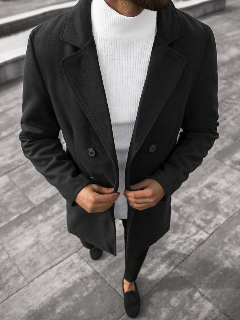 Пальто чоловіче Чорний OZONEE JS/79B3073