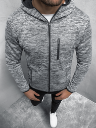 Bluza męska z kapturem rozpinana szara OZONEE JS/HH031/3