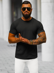 T-shirt męski czarny OZONEE O/7766T