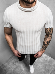 Bluzka z krótkim rękawem męska biała OZONEE L/2294Z