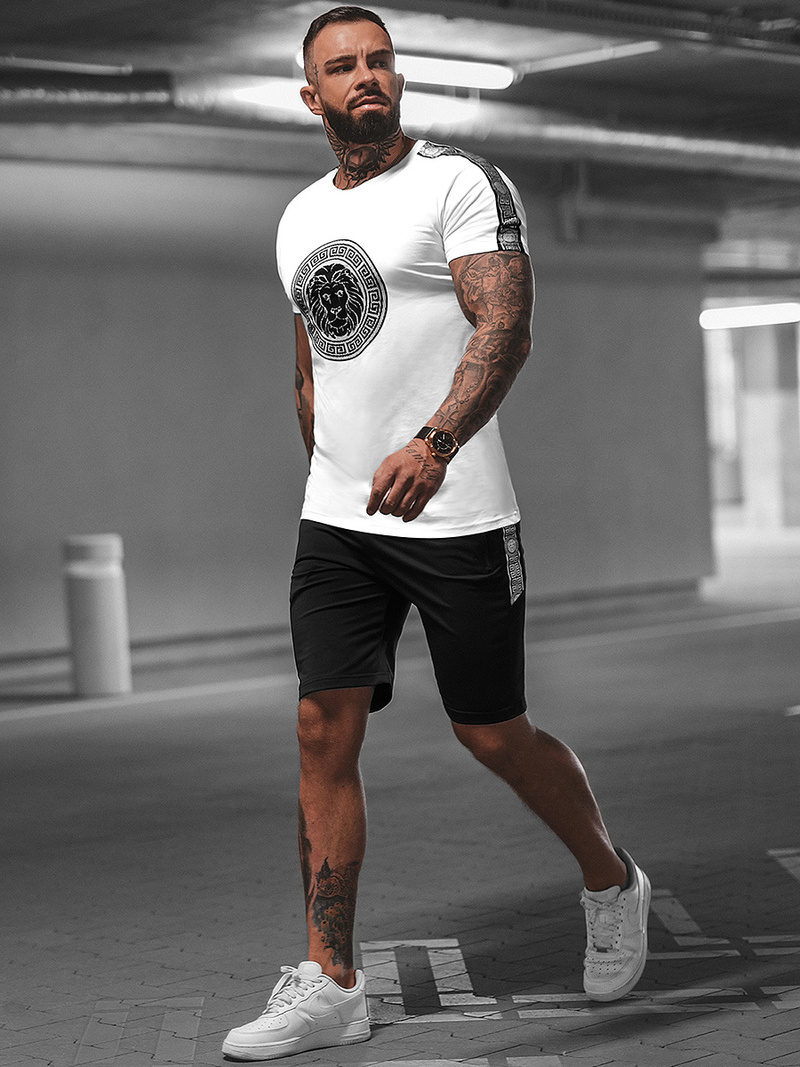 Чоловічий спортивний комплект Бiло-Чорний OZONEE O/HM788Z