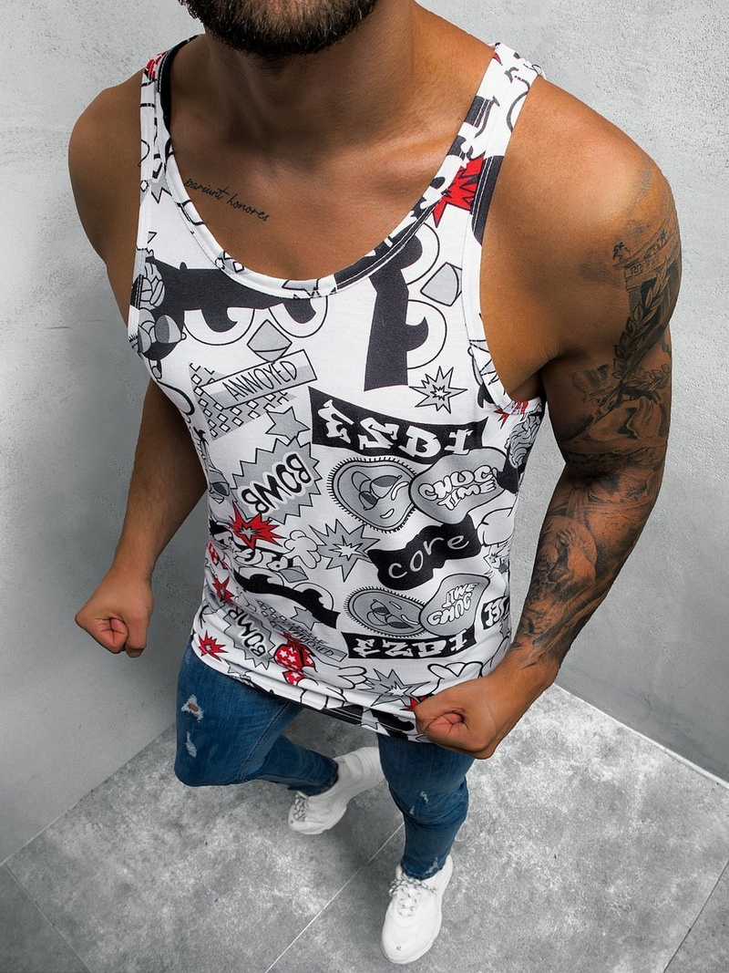 Майка чоловіча Бiло-Чорна OZONEE O/BL125