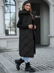 Kamizelka damska długa pikowana czarna OZONEE JS/5M3165/392Z