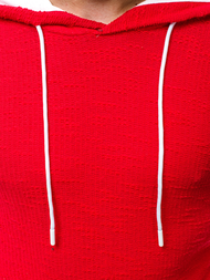 Bluza męska z kapturem czerwona OZONEE O/1252Z